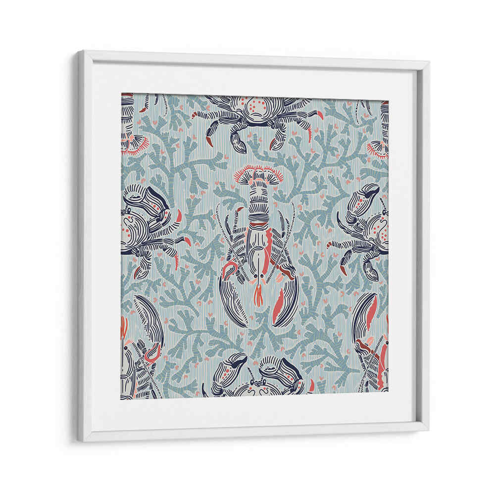 Colorful LOBSTER AND CRAB COASTAL II, BEACH PAINTINGS showcasing vibrant sea life, perfect for coastal decor enthusiasts.