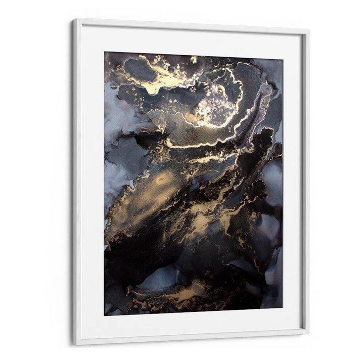 Stunning METALLIC FIRESTORM, ABSTRACT PAINTINGS showcasing dynamic gold and dark hues for elegant decor.