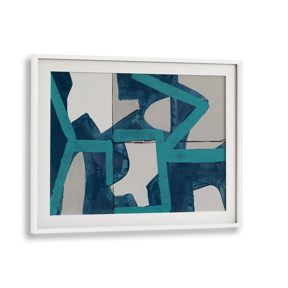 Stylish METRIC BLUE Geometric Art Prints featuring modern 2D and 3D designs, perfect for contemporary home decor.