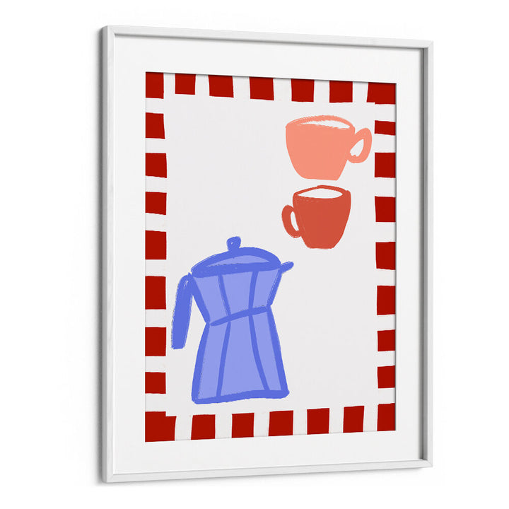 MINIMALIST BLUE COFFEE POT , KITCHEN POSTERS