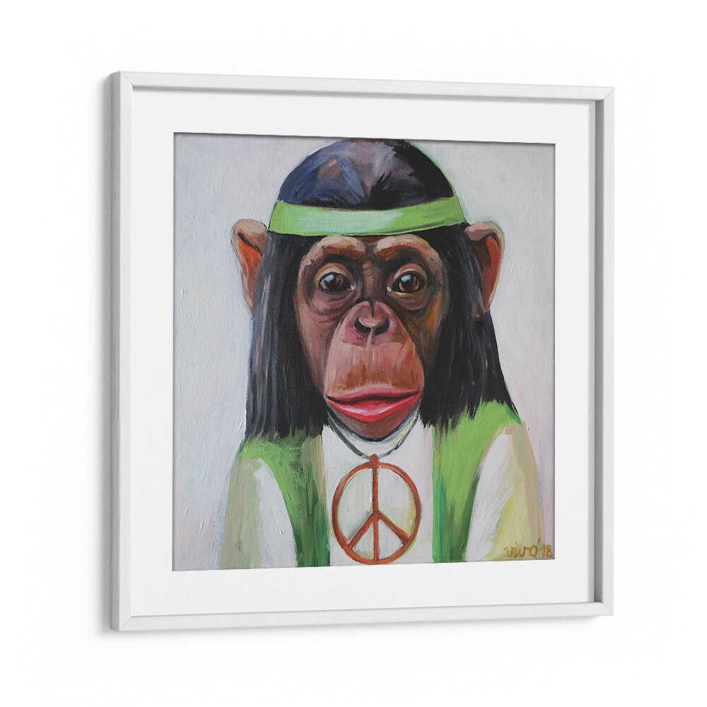 Vibrant Peaceful Primate Vibe Comic Posters featuring a stylish monkey, perfect for colorful wall art enthusiasts.