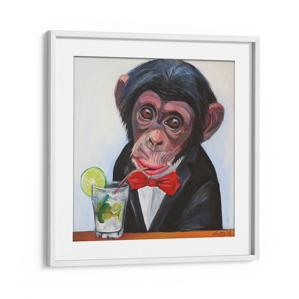 Stylish MONKEY IN A TUXEDO comic poster adds humor and charm, perfect for enhancing any room's decor.
