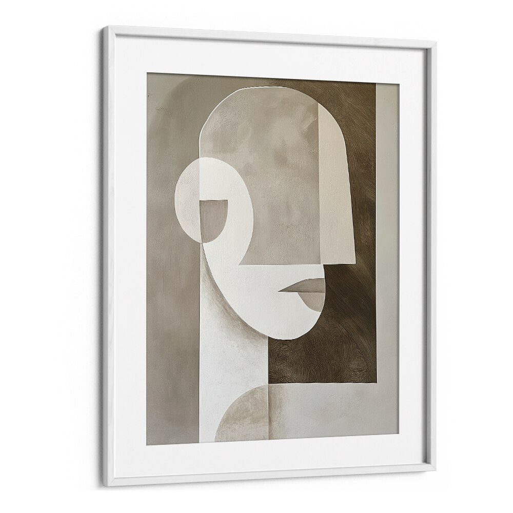 Neutral portrait artwork featuring abstract design, perfect for modern decor. Explore WHITEMOUNT's unique portraits.