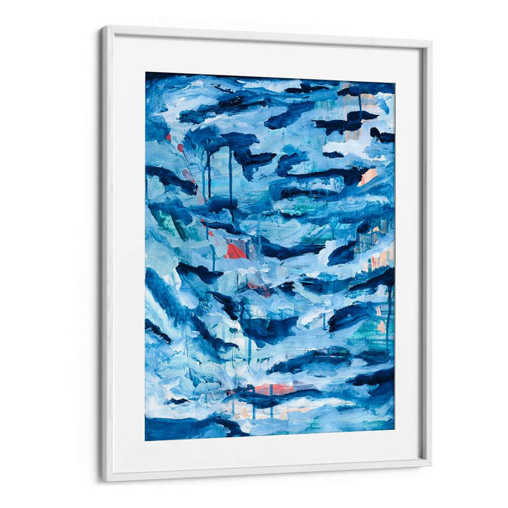 Elegant NORTHERN WINTER, ABSTRACT PAINTINGS showcasing serene blue tones, perfect for modern decor and artistic expression.