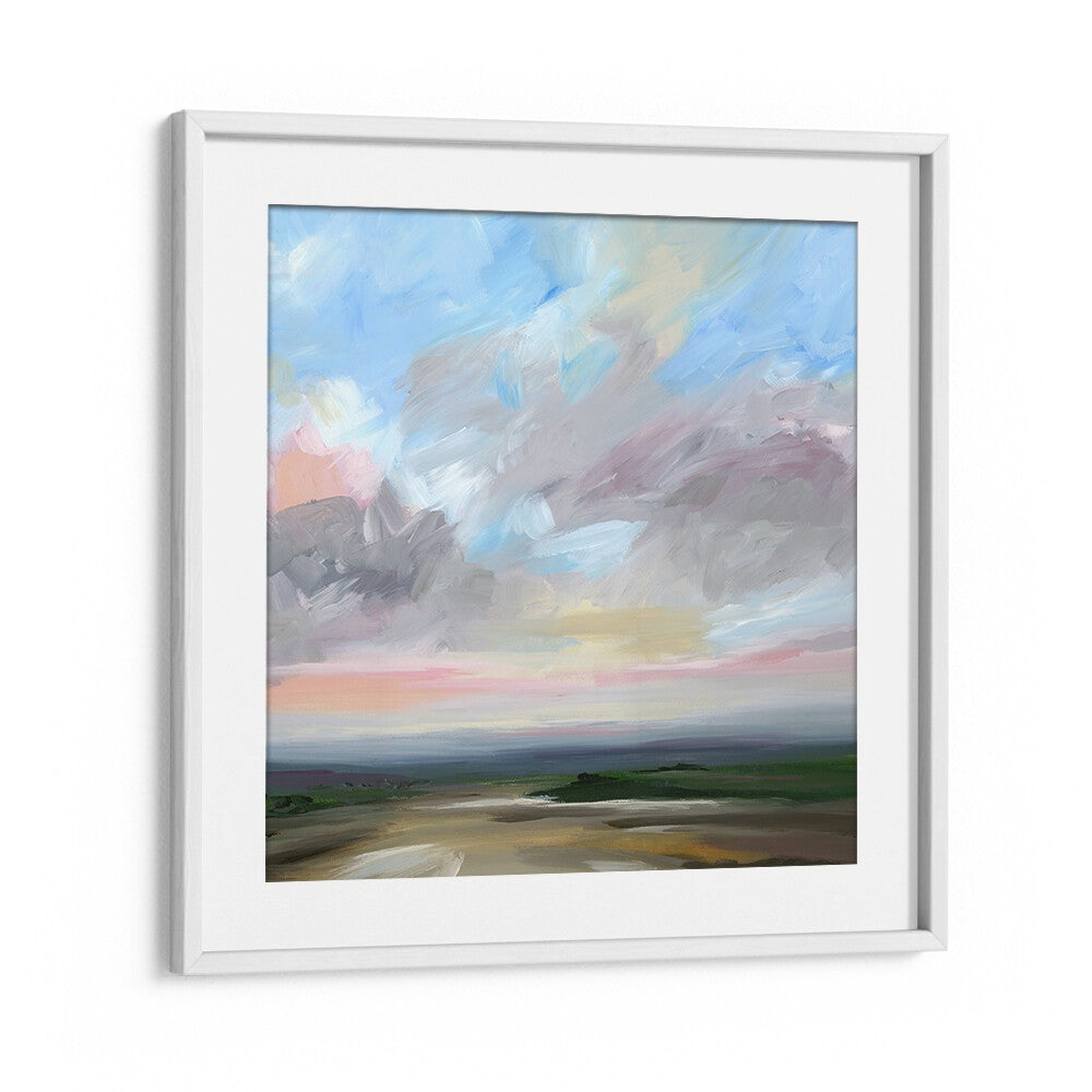Vibrant sky with abstract hues representing freedom in OPEN ROAD, ABSTRACT PAINTINGS for modern explorers.