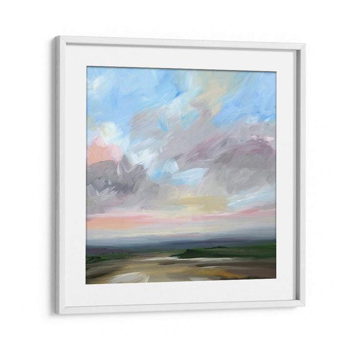 Vibrant sky with abstract hues representing freedom in OPEN ROAD, ABSTRACT PAINTINGS for modern explorers.