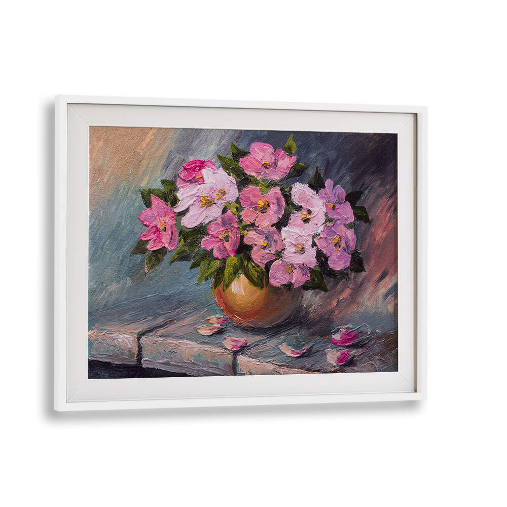 PINK FLOWERS , VINTAGE EUROPEAN PAINTINGS