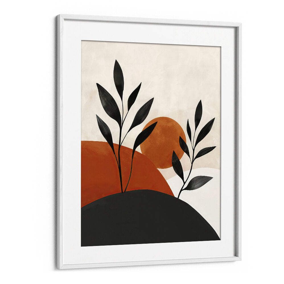 PAINTED SHAPES AND PLANTS I , BOHO ART PAINTINGS