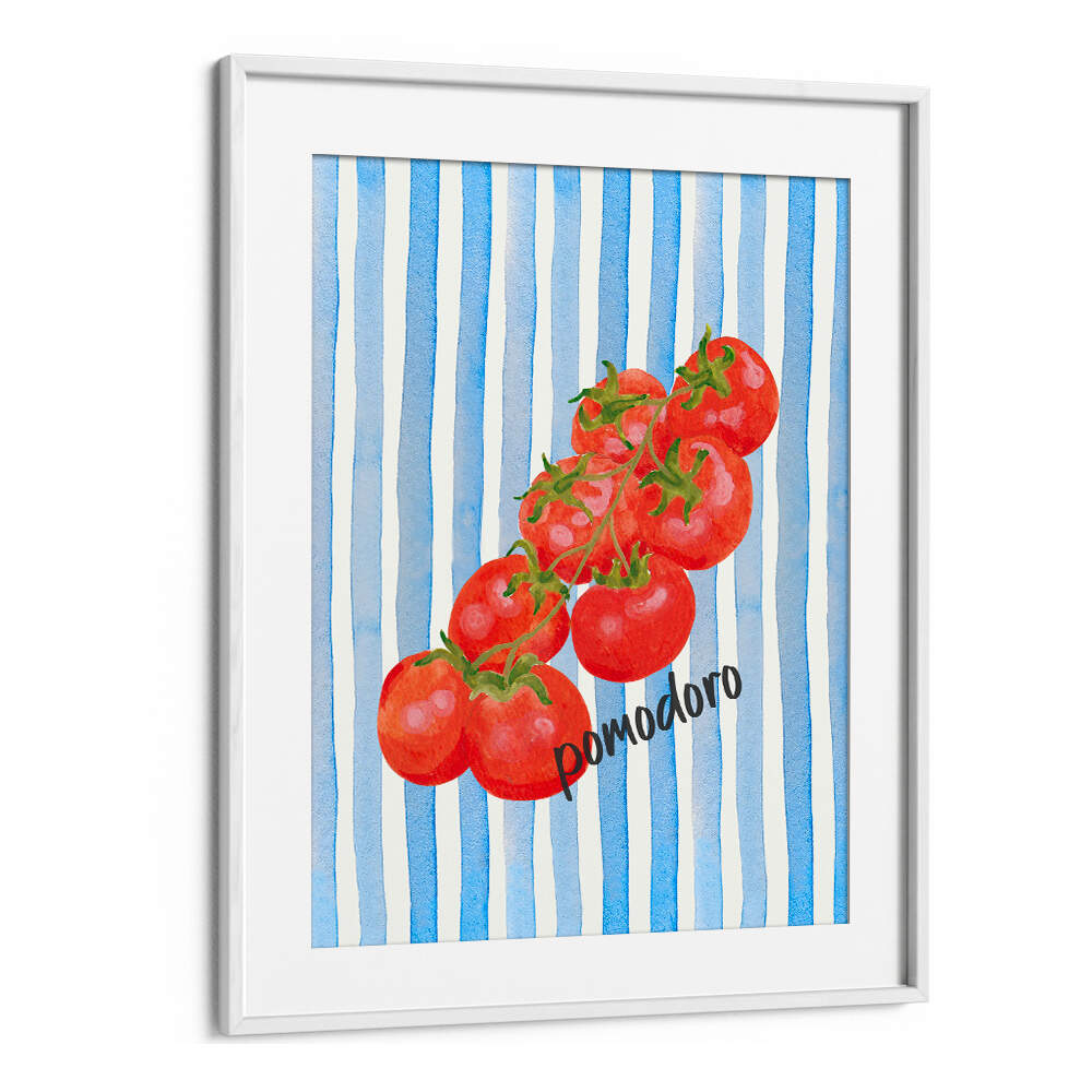 POMODORO ON BLUE STRIPES , KITCHEN POSTERS
