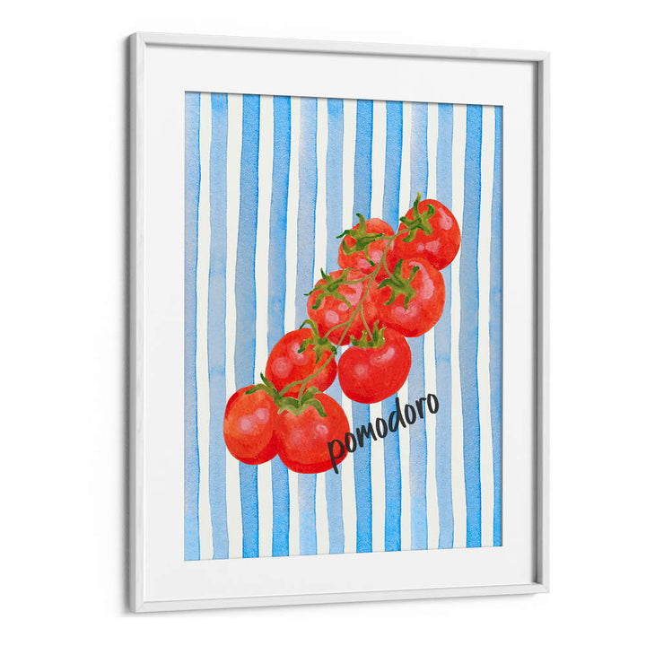 POMODORO ON BLUE STRIPES , KITCHEN POSTERS