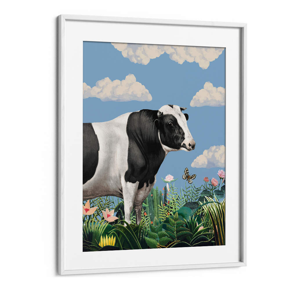 PORTRAITS OF HAPPY COWS , ANIMAL PAINTINGS