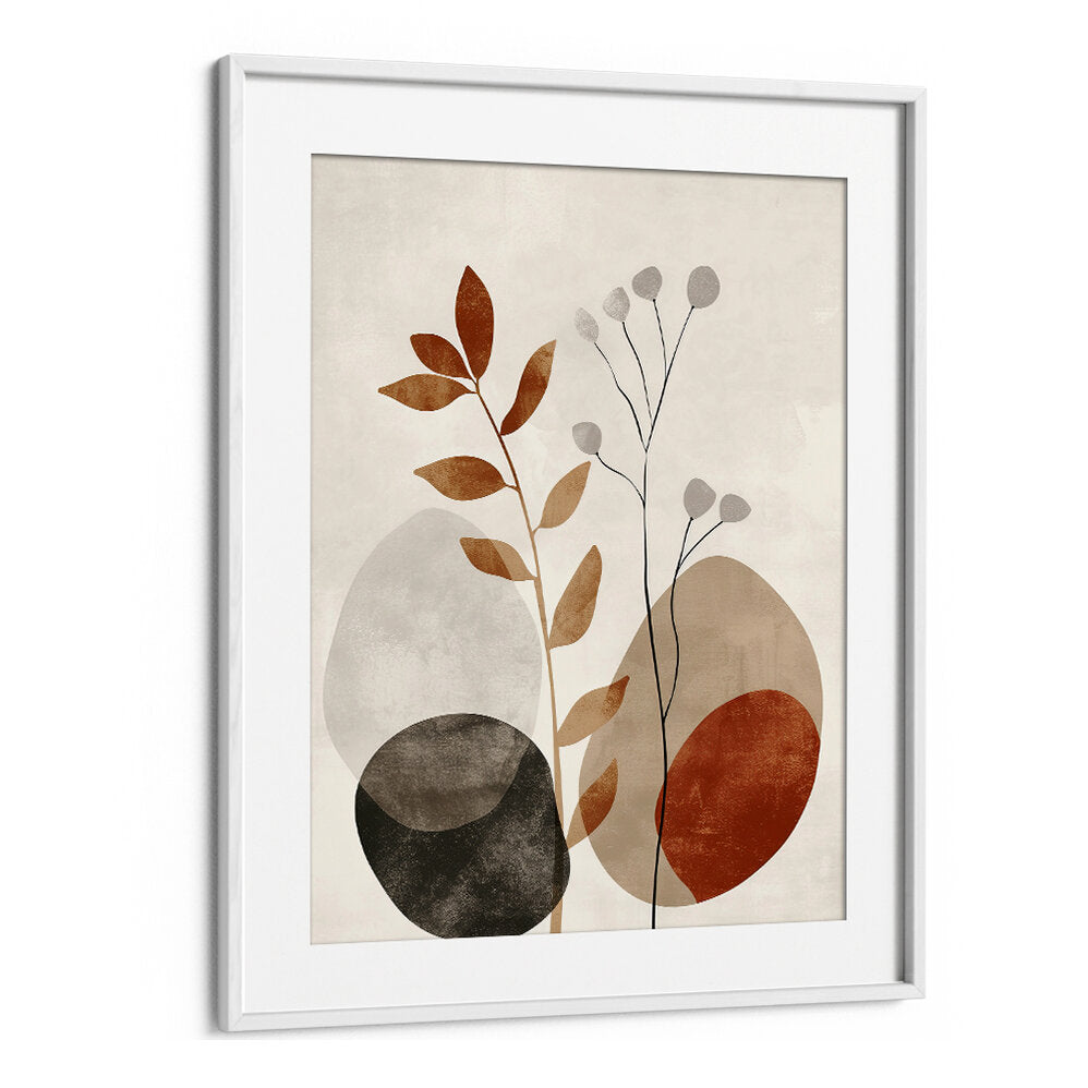 POSTER EARTHY GEO VIII , FLORAL FLOWER PAINTINGS