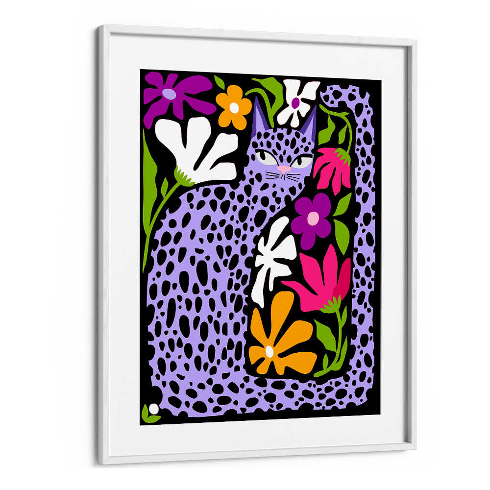 PURPLE CAT IN HIDING , FASHION POSTERS
