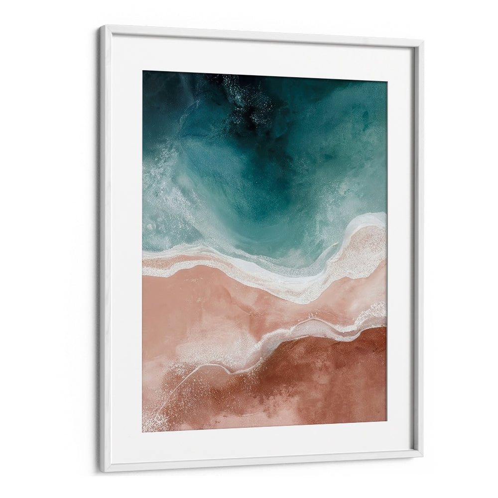 Serene abstract painting "QUIET SANDS AND GENTLE WAVES," perfect for calming home decor by WhiteMount.