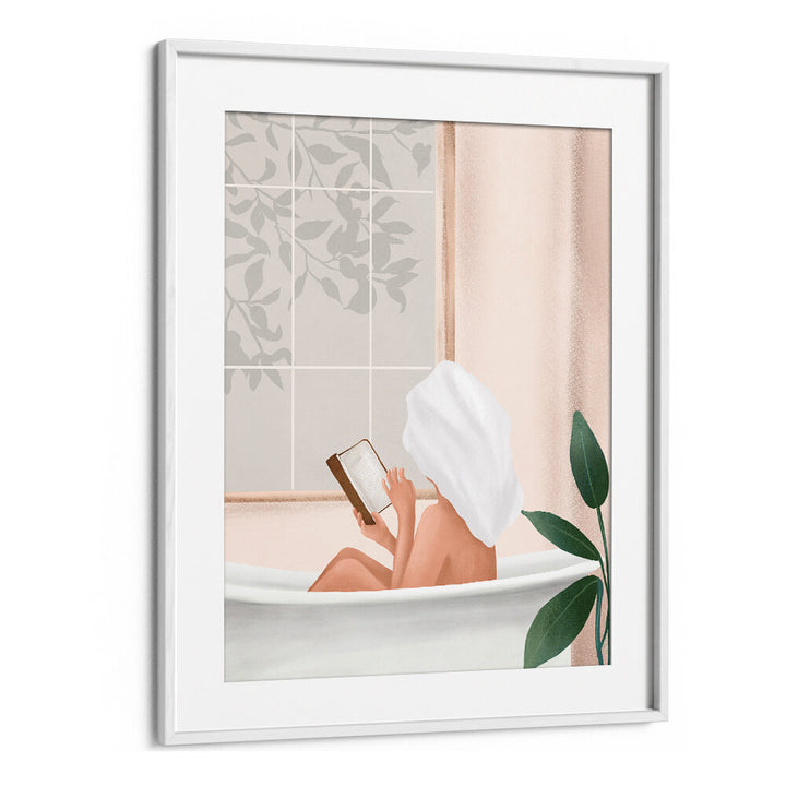 READING GIRL IN BATHTUB