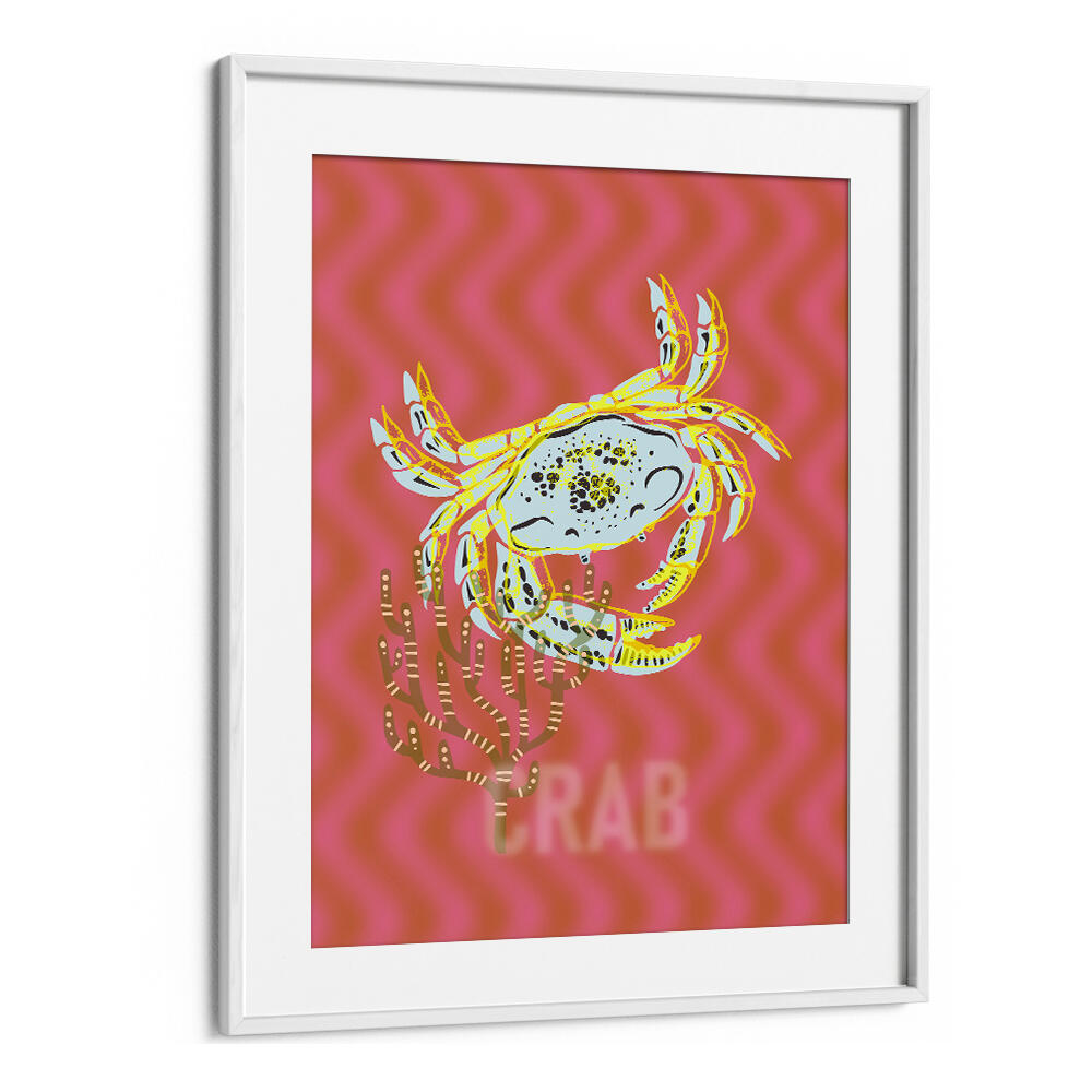 Vibrant SEA LIFE JOY I, BEACH PAINTINGS featuring a crab, perfect for adding coastal charm to any space.