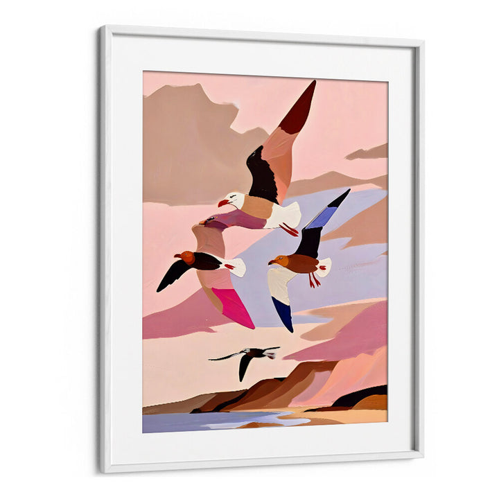 SOARING SILHOUETTE SEAGULLS
