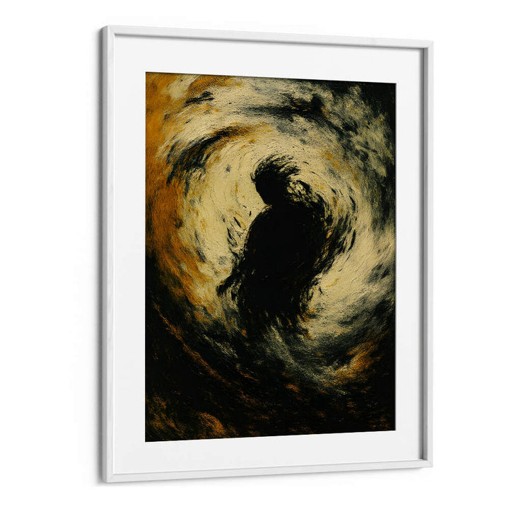 SOLITARY WHITE DRESS , EXPRESSIONISM PAINTINGS