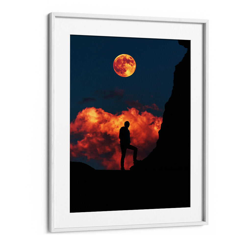STANDING WITH MOON , SURREAL ART PRINTS