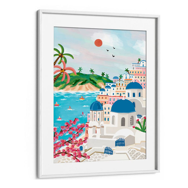 SUMMER IN SANTORINI , TRAVEL POSTERS