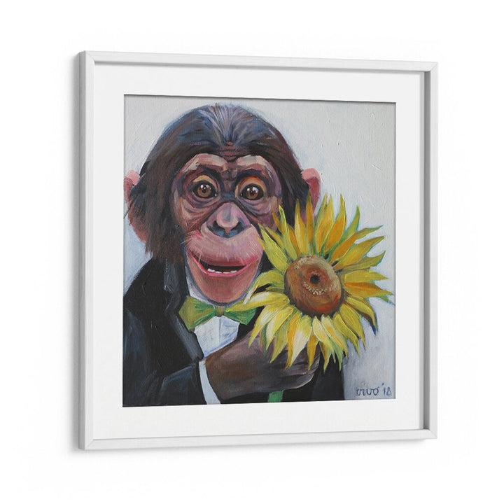 Vibrant SUNFLOWER SURPRISE Comic POSTERS featuring a cheerful monkey, perfect for comic art enthusiasts.