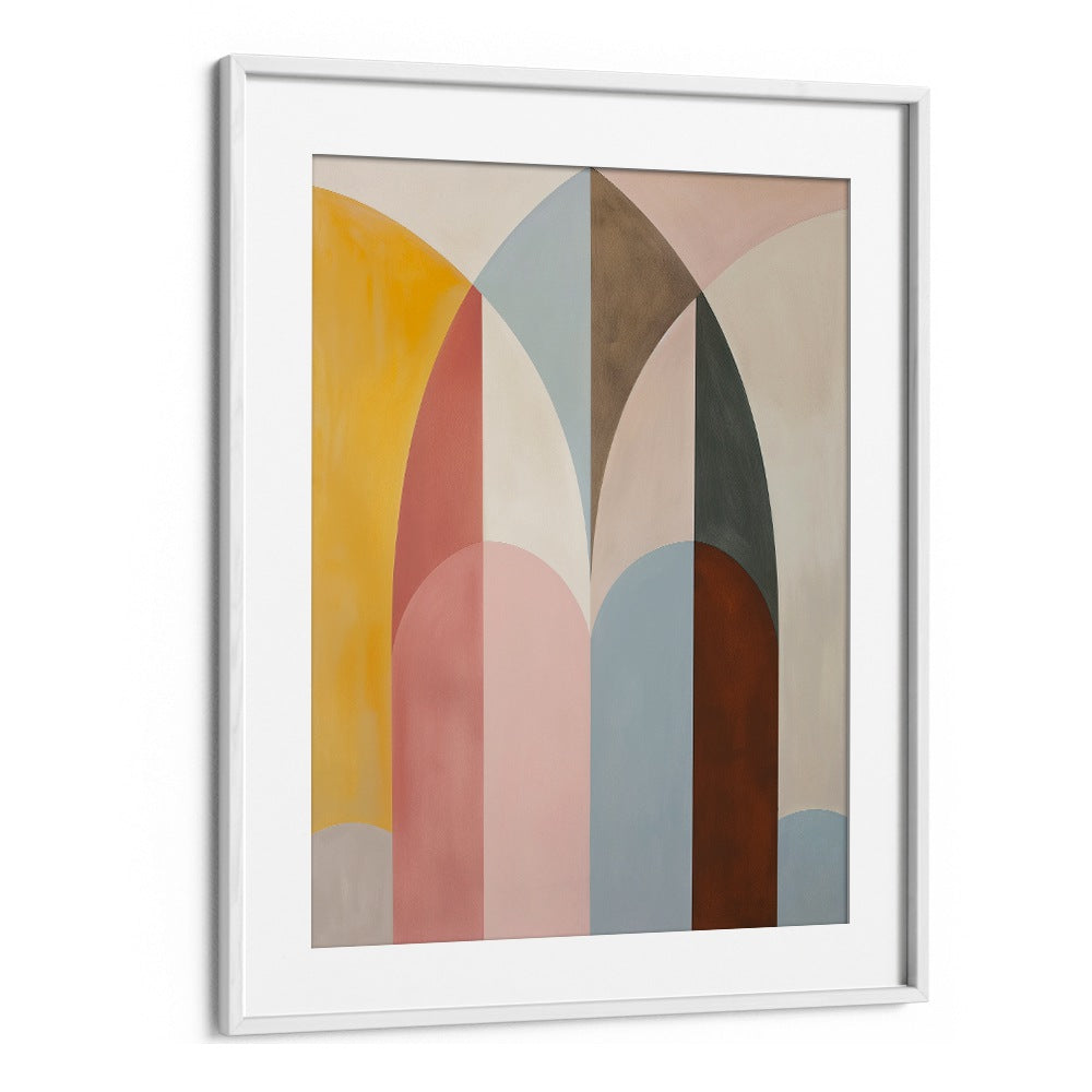 Stylish geometric art print featuring vibrant colors and shapes, perfect for modern decor—THE ARCH, GEOMETRIC ART PRINTS.