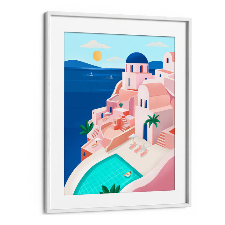 TRANQUIL MEDITERRANEAN COASTAL SCENE , TRAVEL POSTERS