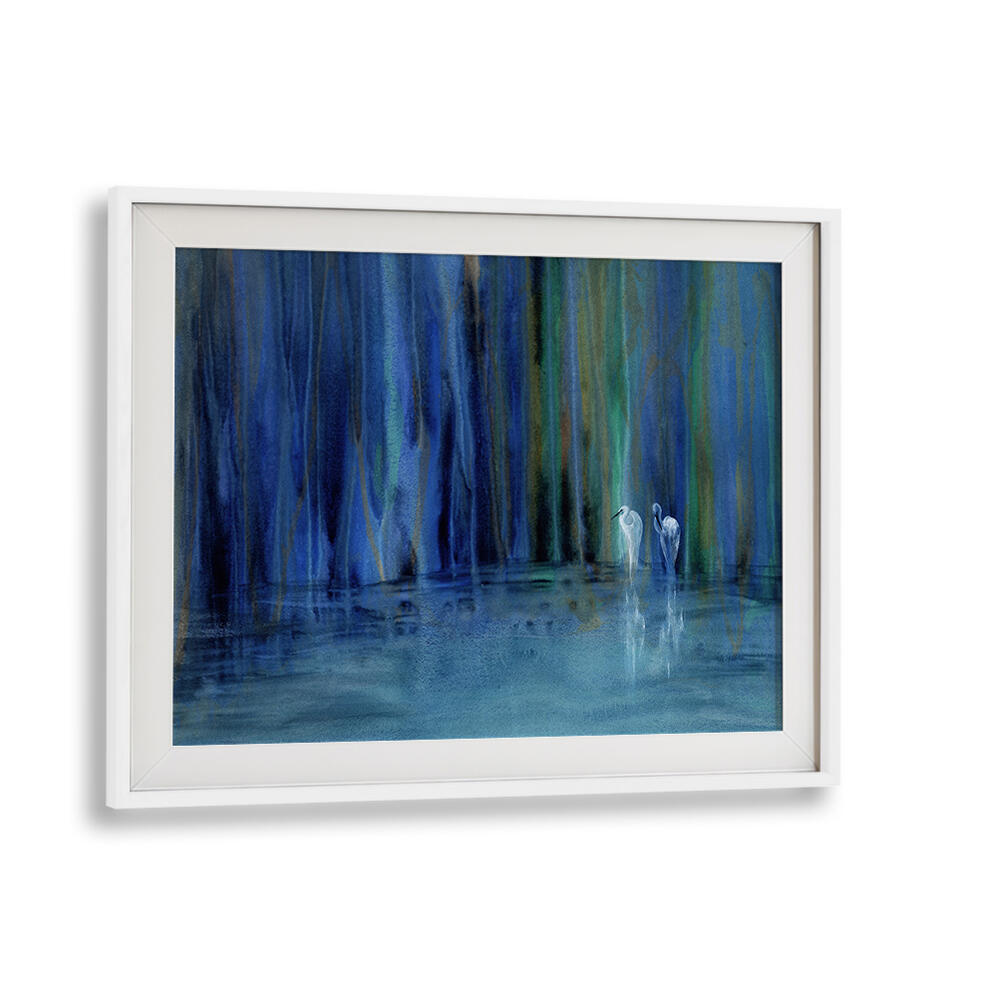 TWO EGRETS DETAIL , ABSTRACT PAINTINGS