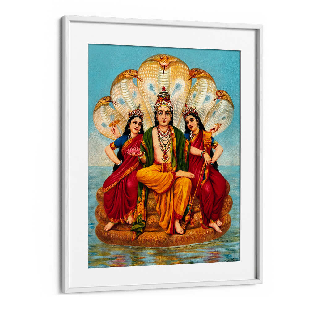 VISHNU FLANKED BY TWO WIVES