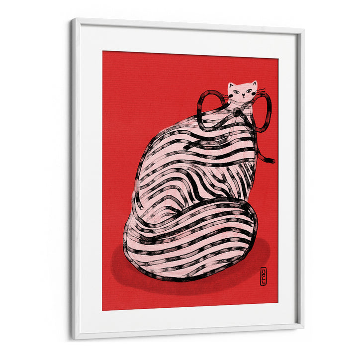 WHIMSICAL RED STRIPED CAT