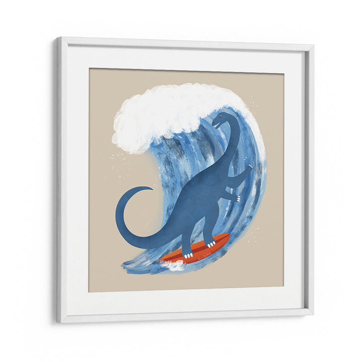 WHIMSICAL SURFING DINOSAUR