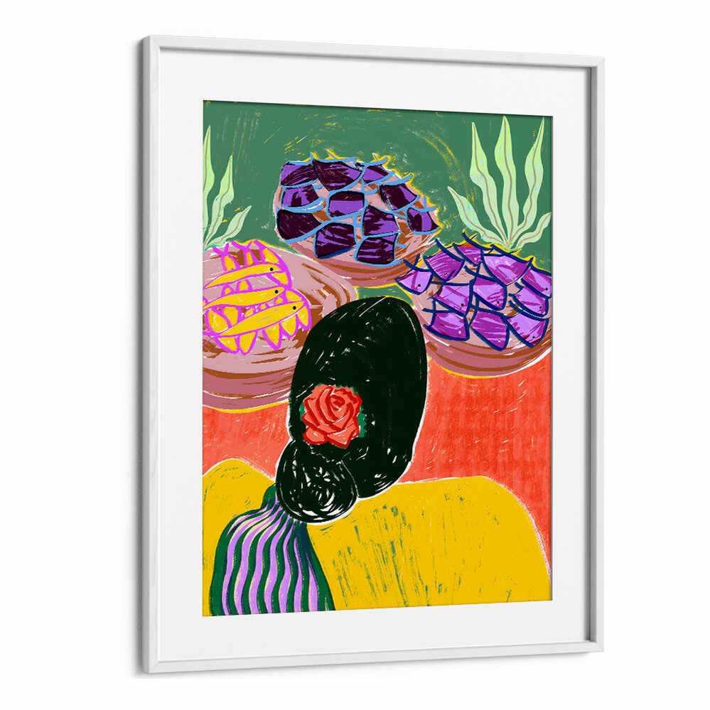 WOMAN WITH A FLORAL HAIRSTYLE