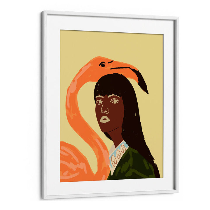 WRAPPED IN FLAMINGO DREAMS , PORTRAITS & FIGURATIVE ILLUSTRATIONS