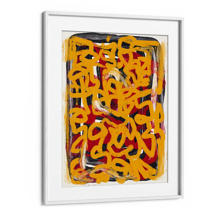 YELLOW DOTTED LINE ART ABSTRACT , LINE ART PAINTINGS