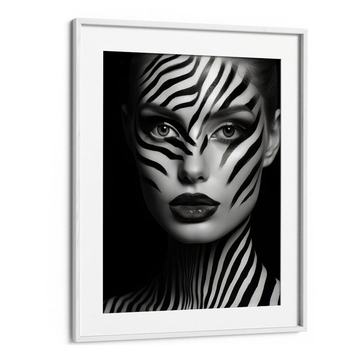 ZEBRA WOMAN PORTRAIT , PORTRAITS & FIGURATIVE ILLUSTRATIONS