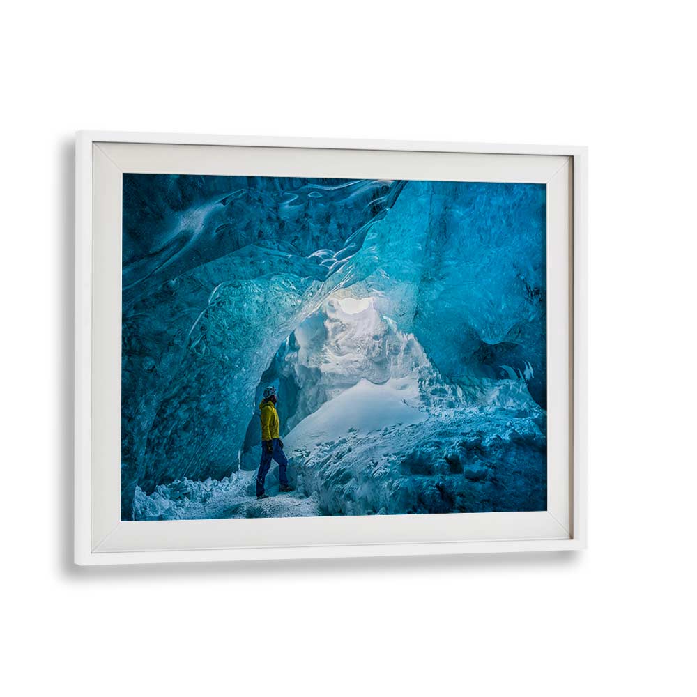 BLUE ICE CAVE BY MARC PELISSIER , LANDSCAPE PHOTO PRINTS