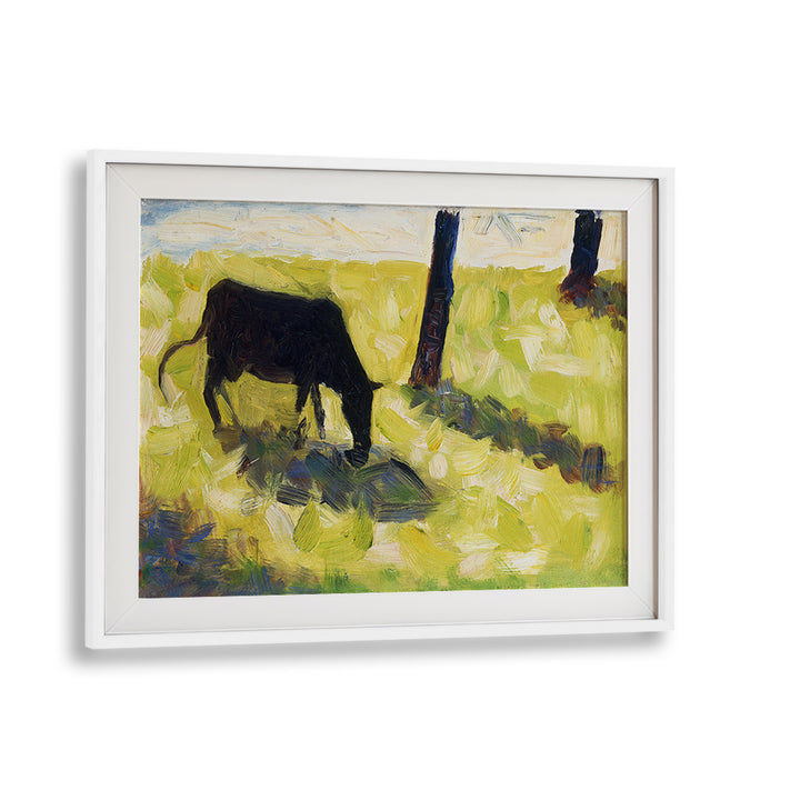 BLACK COW IN A MEADOW (CA. 1881) , VINTAGE PAINTINGS