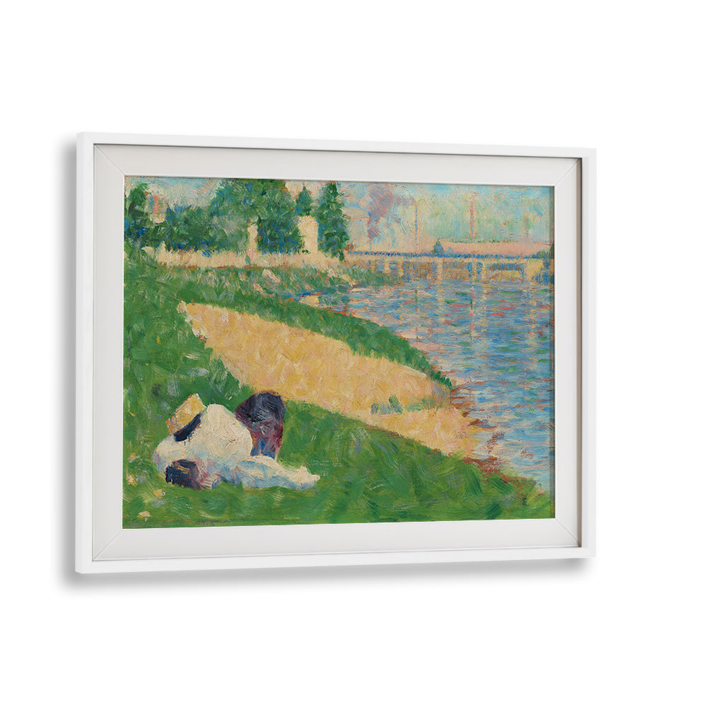 THE SEINE WITH CLOTHING ON THE BANK , VINTAGE PAINTINGS