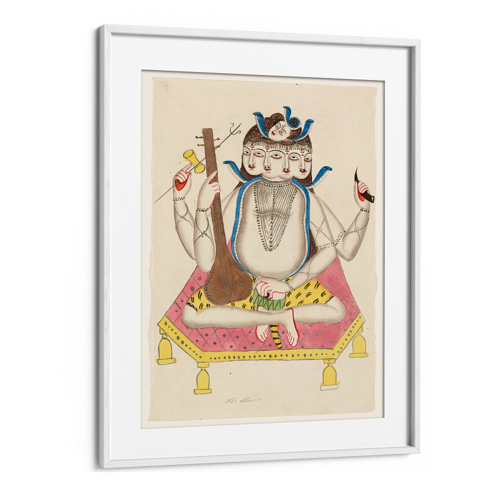 SHIVA DURING 19TH CENTURY PAINTING , INDIAN ART PAINTINGS