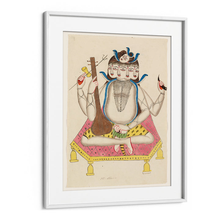 SHIVA DURING 19TH CENTURY PAINTING , INDIAN ART PAINTINGS