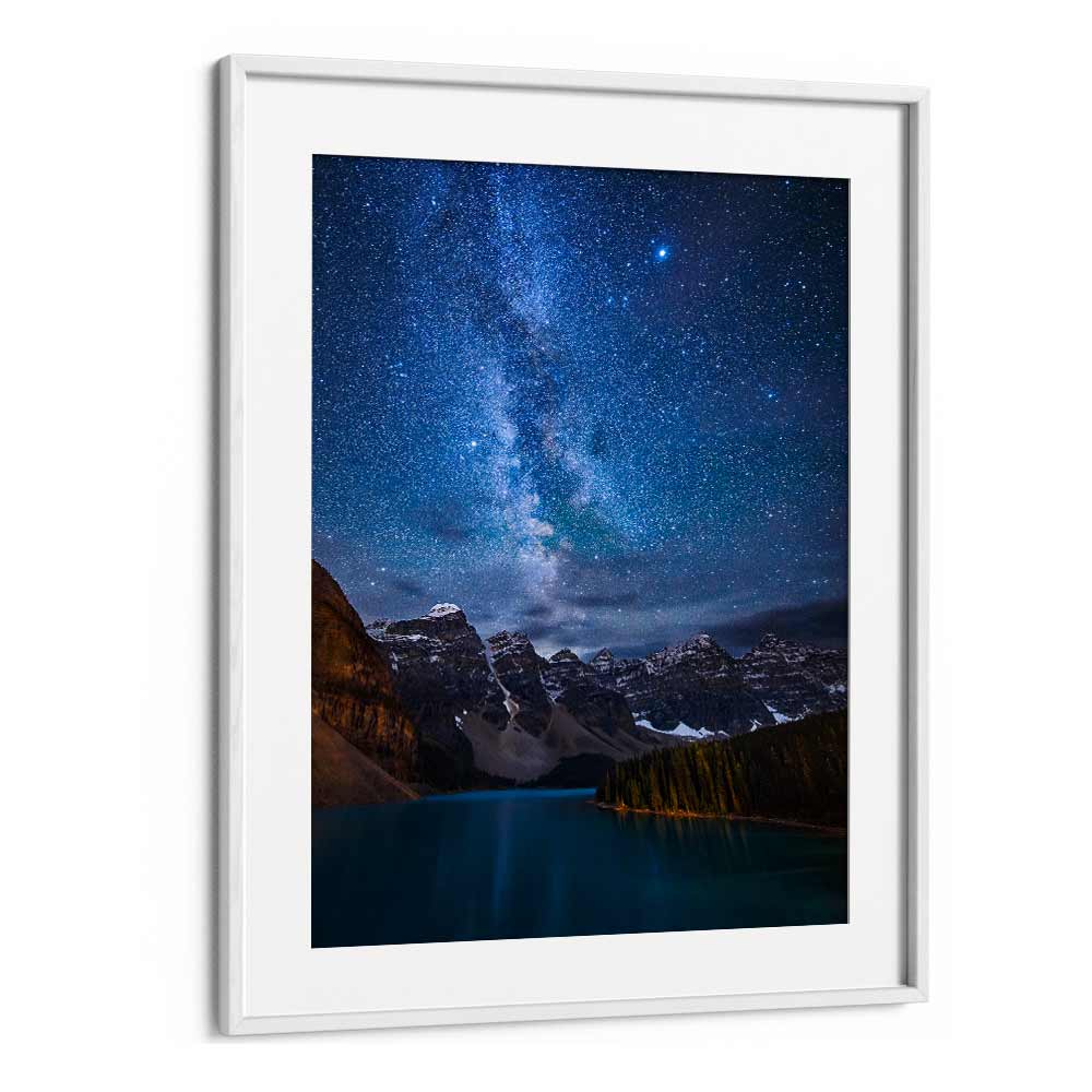 MORAINE LAKE UNDER THE NIGHT SKY BY MICHAEL ZHENG , LANDSCAPE PHOTO PRINTS