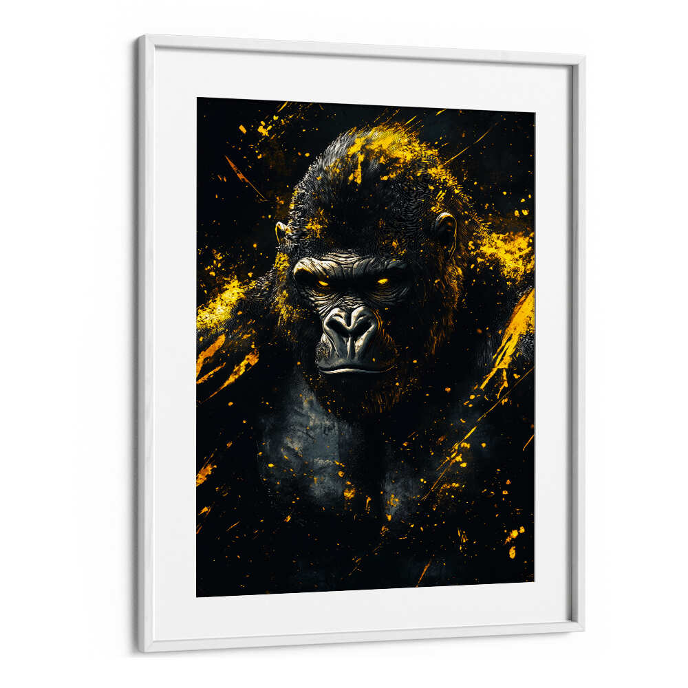 GOLD AND BLACK GORILLA , WILD LIFE & ANIMAL PAINTINGS