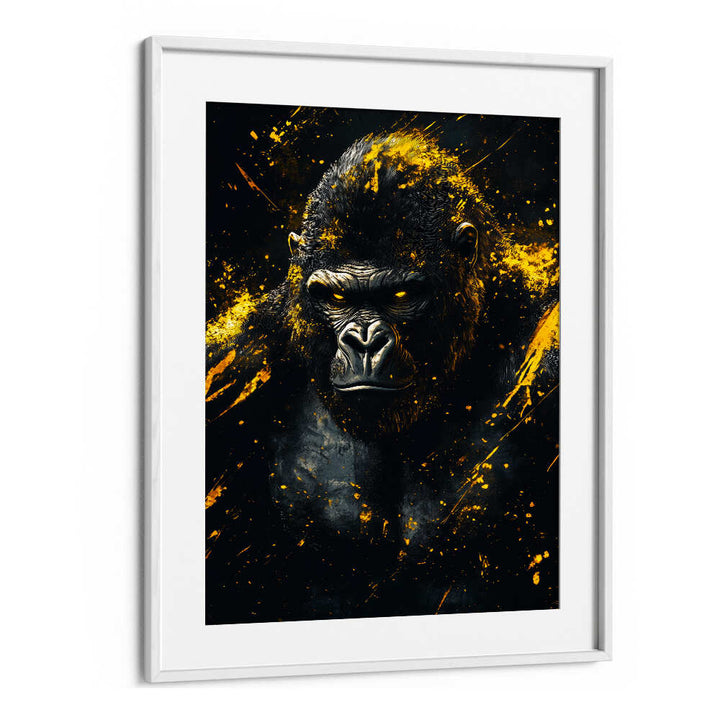 GOLD AND BLACK GORILLA , WILD LIFE & ANIMAL PAINTINGS
