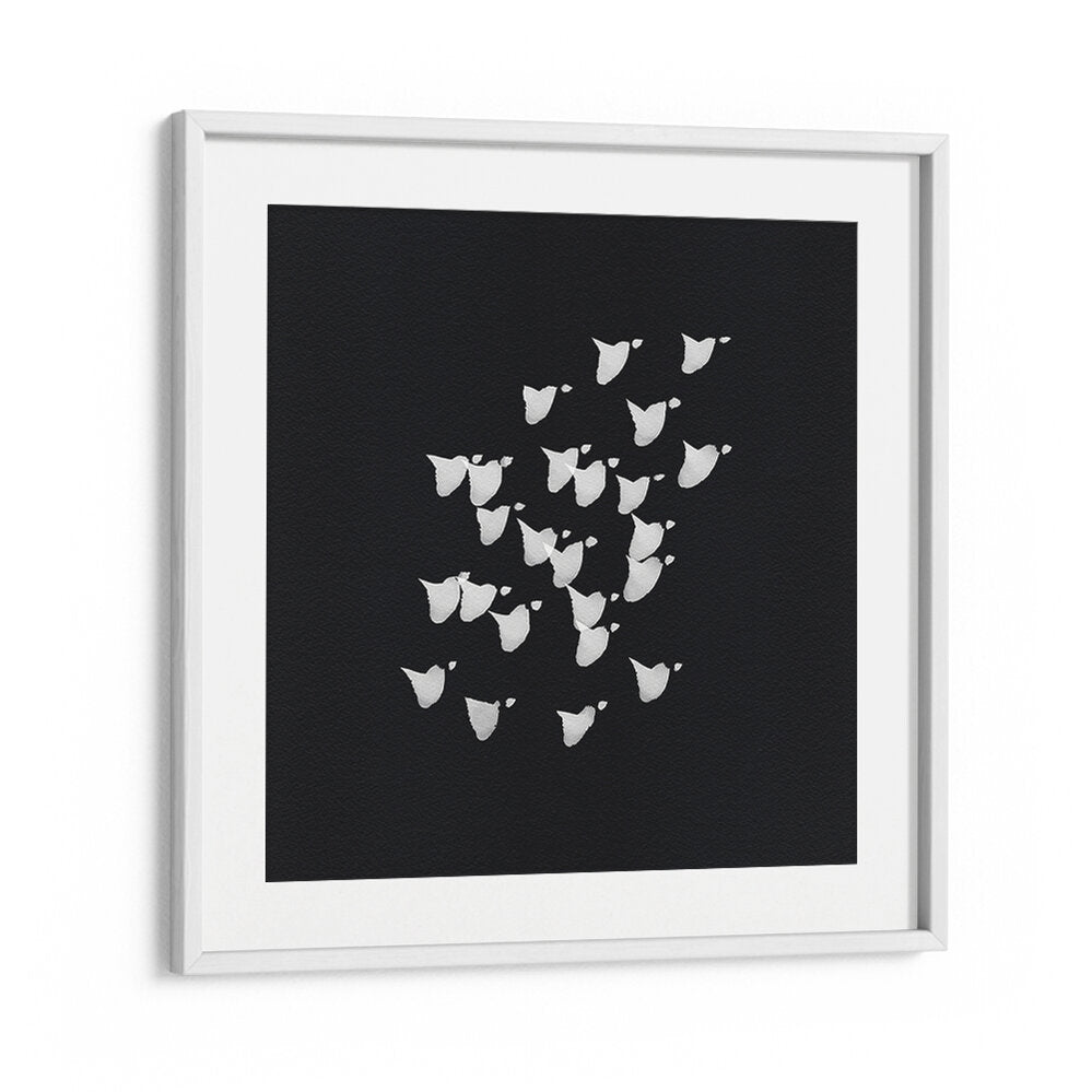 Captivating BIRDS IN FLIGHT UPWARDS BW, ABSTRACT PAINTINGS add modern elegance and freedom to your space.