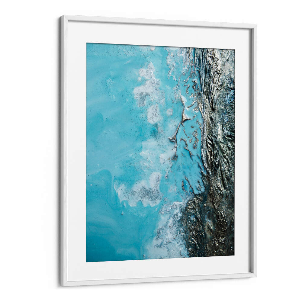 Oceanic Obsession, abstract paintings showcasing vibrant blues and textures, perfect for a stunning visual escape.