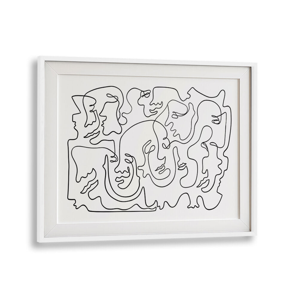 FACES IN FLOW , LINE ART PAINTINGS