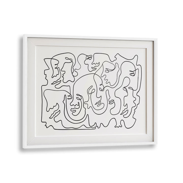 FACES IN FLOW , LINE ART PAINTINGS