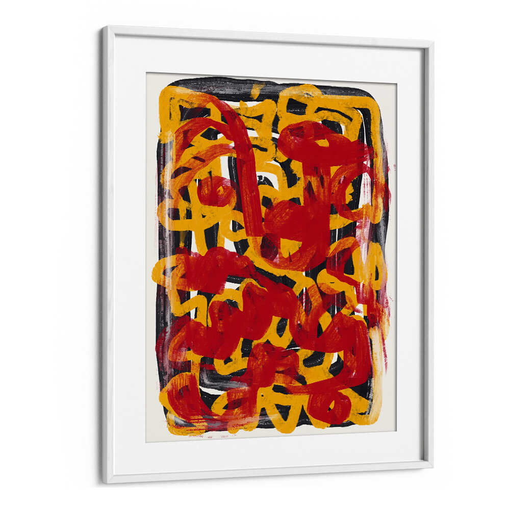 YELLOW DOTTED RED , ABSTRACT PAINTINGS