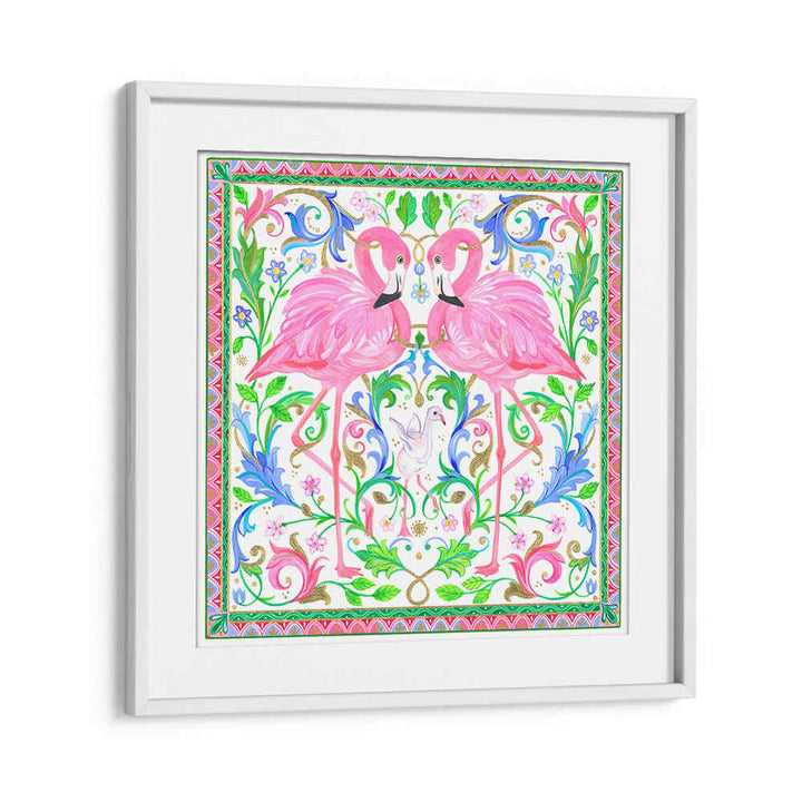 TWO PINK FLAMINGOS , ANIMAL PAINTINGS