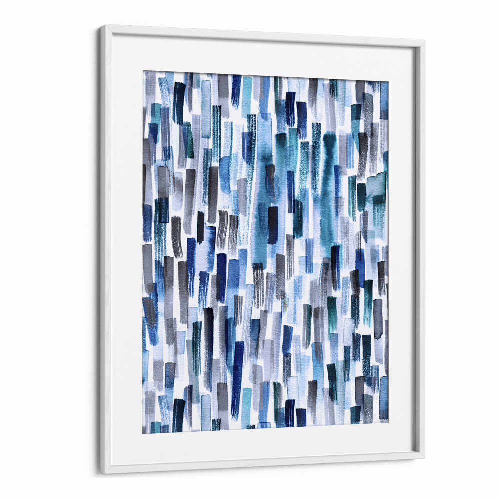 WATERCOLOR BRUSHSTROKES INDIGO BLUE , ABSTRACT PAINTINGS